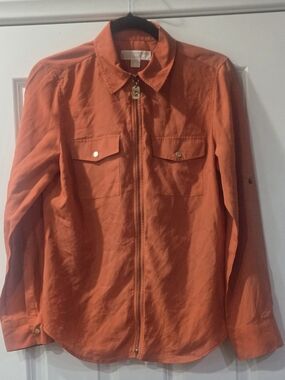 MICHAEL Michael Kors Orange Zip-Front Top